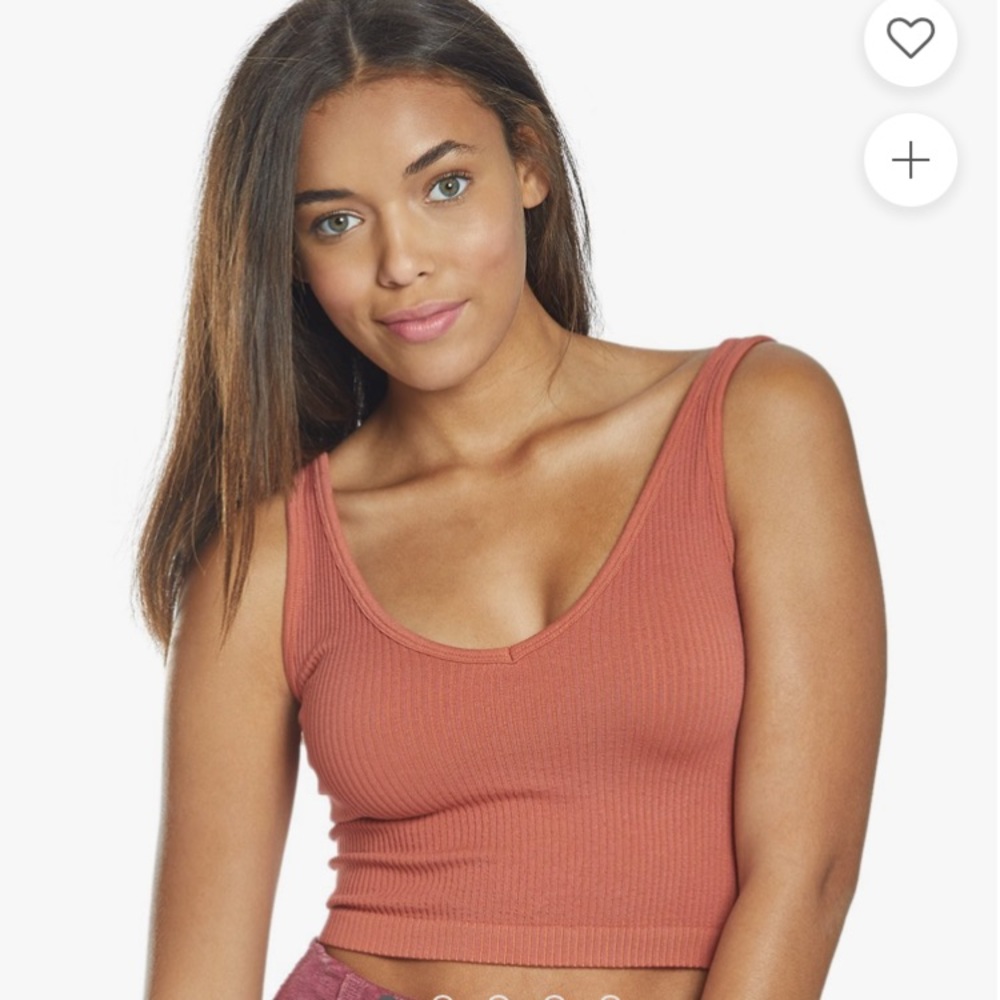 Free People Solid Rib Brami Yoga Crop Top